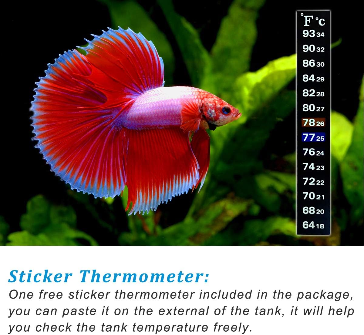 25W Small Aquarium Submersible Betta Heater