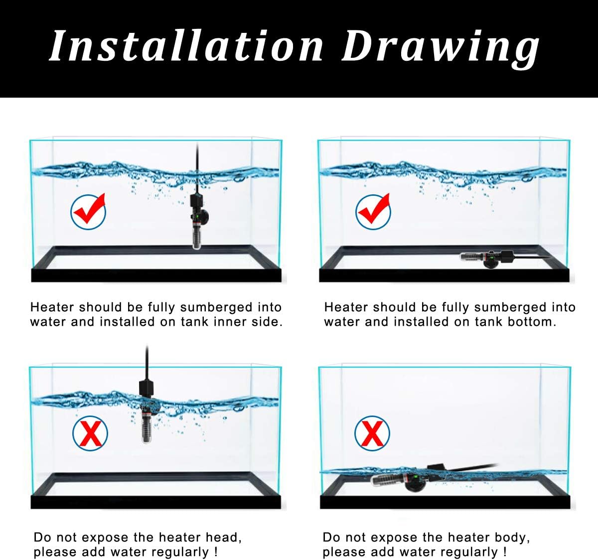 25W Small Aquarium Submersible Betta Heater