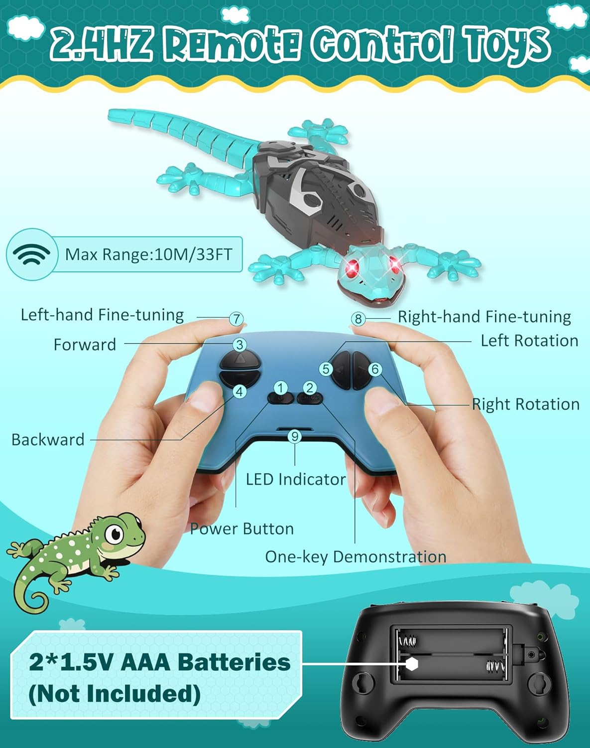 🔥Wall Climbing Lizard,Rechargeable Remote Control Robot Kids Toys