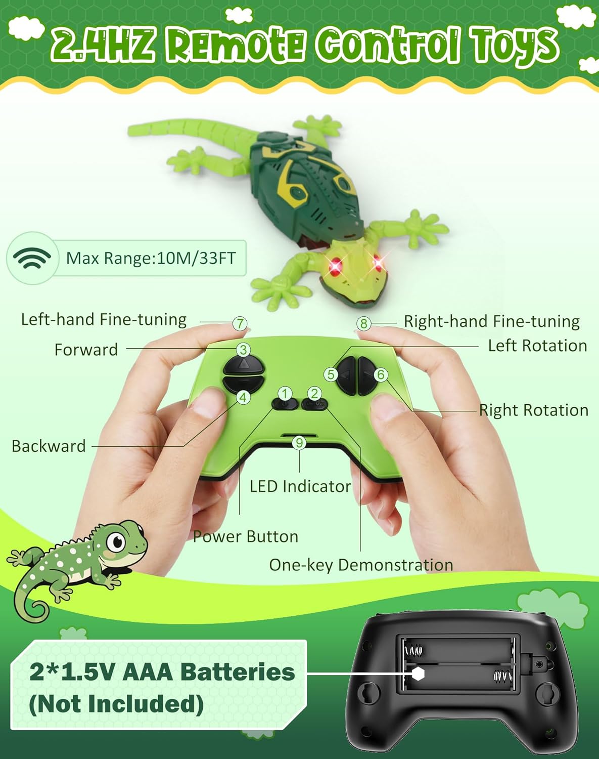 🔥Wall Climbing Lizard,Rechargeable Remote Control Robot Kids Toys