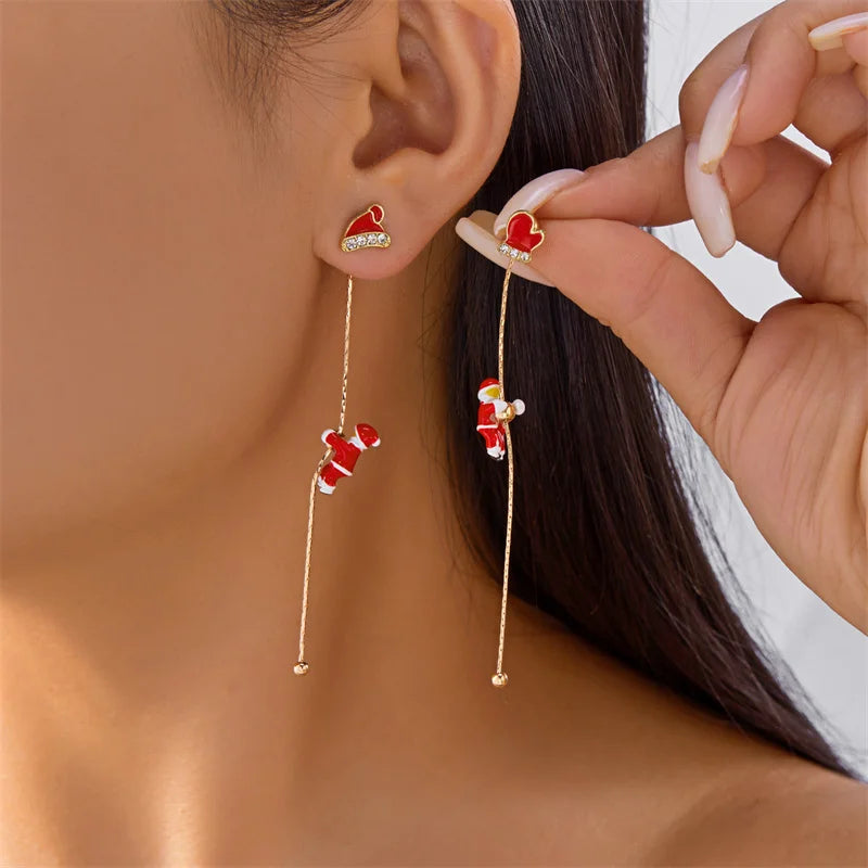 Fashion Christmas Asymmetric Tassel Earrings for Women