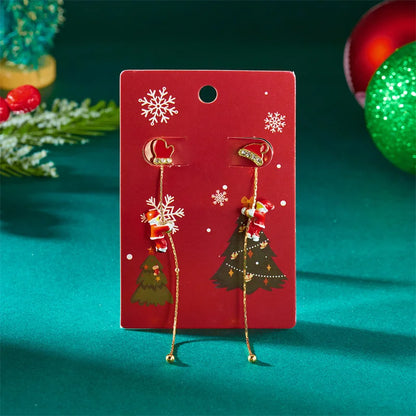 Fashion Christmas Asymmetric Tassel Earrings for Women