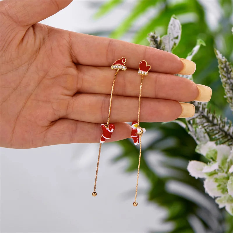 Fashion Christmas Asymmetric Tassel Earrings for Women