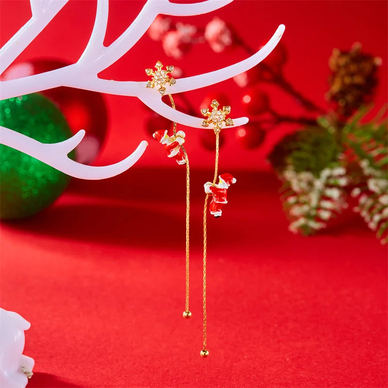 Fashion Christmas Asymmetric Tassel Earrings for Women