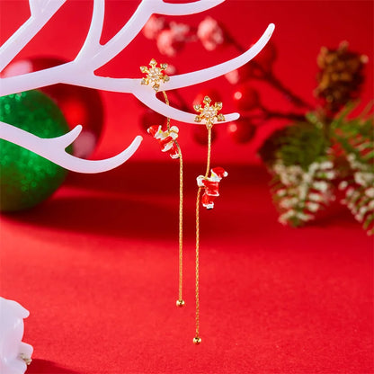 Fashion Christmas Asymmetric Tassel Earrings for Women