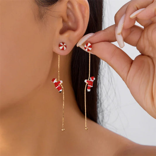 Fashion Christmas Asymmetric Tassel Earrings for Women