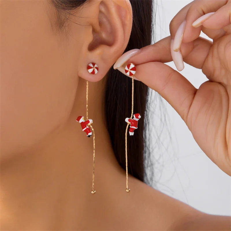 Fashion Christmas Asymmetric Tassel Earrings for Women