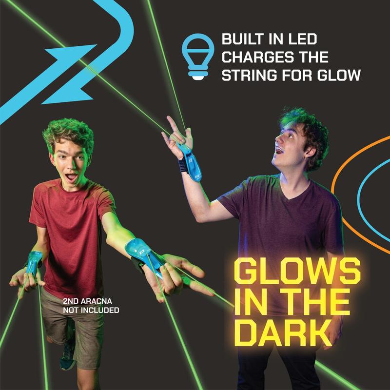 ZipString Aracna - World's First String Launching Webshooter that Glows-In-the-Dark - Perfect Holiday Gift